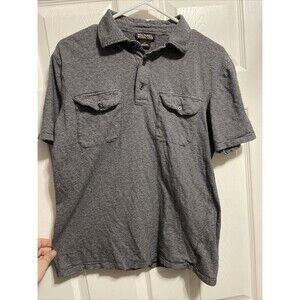 Michael Kors Men's Pinstripe Collared Short Sleeve Polo Shirt Gray Size Small
